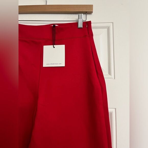 Chloe Kristyn Red Bridgette Wide Leg Ponte Pant Women's NWT Size XS - Picture 8 of 11